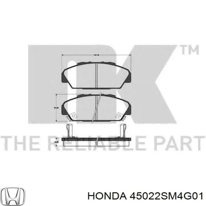 Pastillas de freno delanteras Honda 45022SM4G01