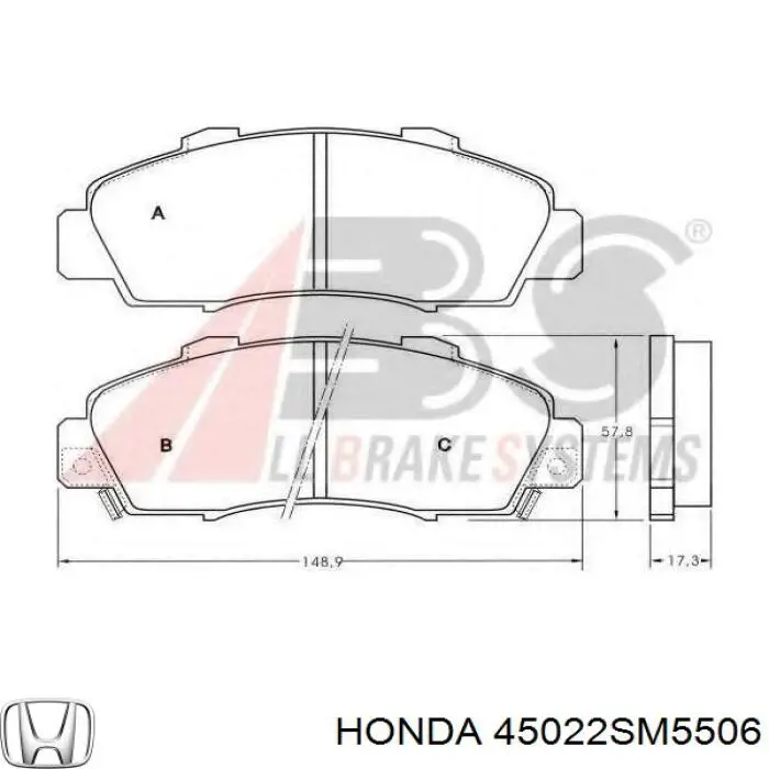 Pastillas freno delanteras Honda 45022SM5506 precio, desde 26,03 EUR