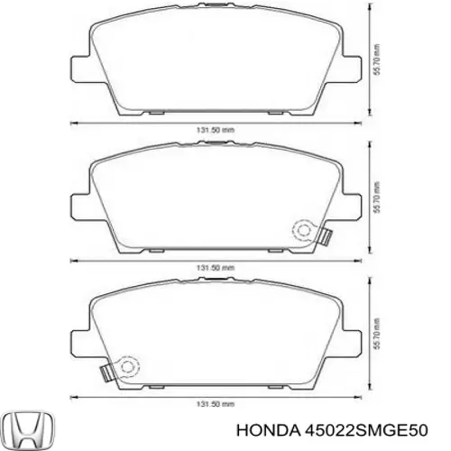 Pastillas de freno 45022SMGE50 Honda