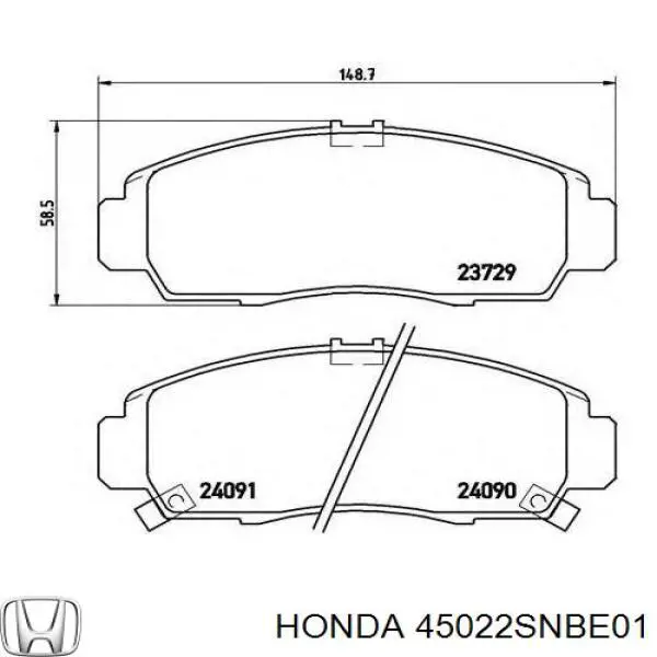 Comprar 45022SNBE01 Honda Pastillas delanteras de freno