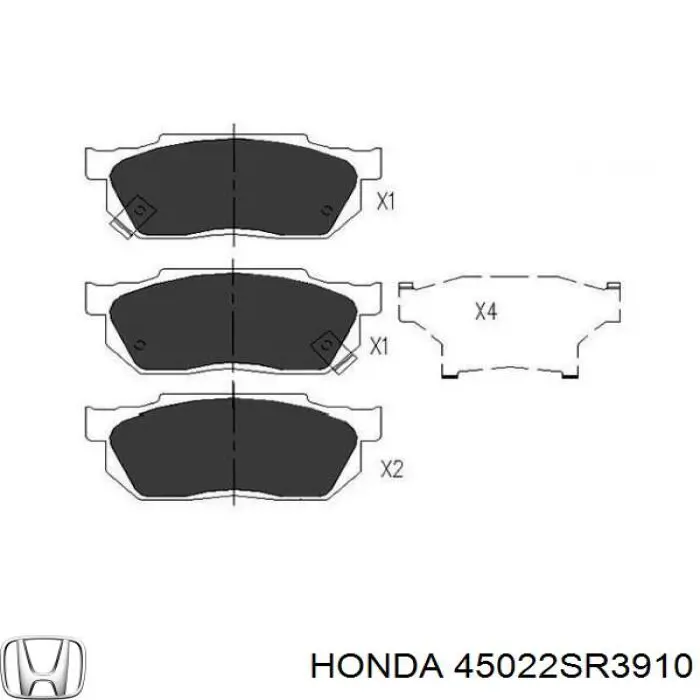 45022SR3910 Honda pastillas de freno delanteras