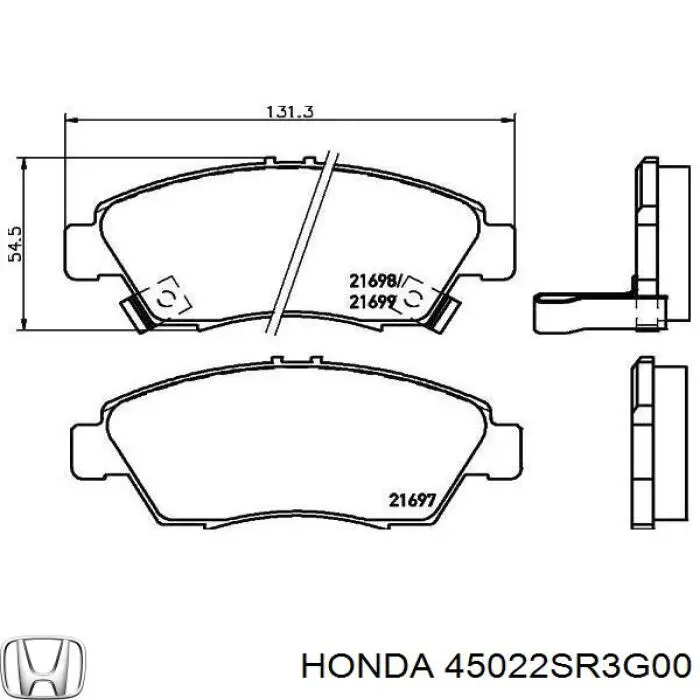 45022SR3G00 Honda pastillas de freno delanteras