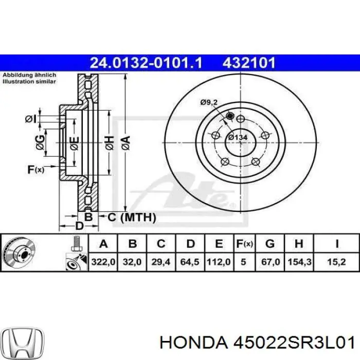 45022SR3L01 Honda