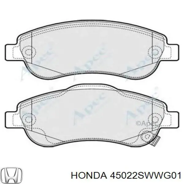 Comprar 45022SWWG01 Honda Pastillas delanteras de freno