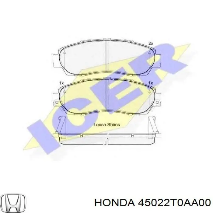 Pastillas de freno delanteras Honda 45022T0AA00