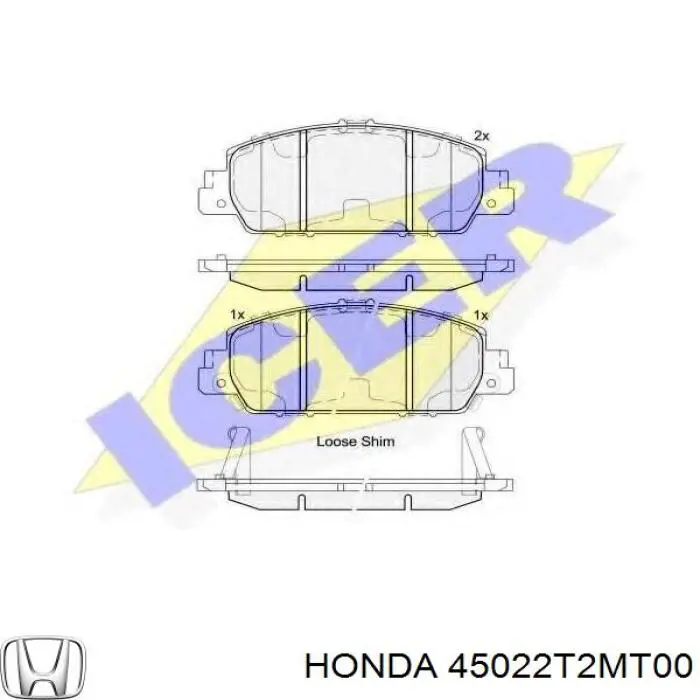 45022T2MT00 Honda pastillas de freno delanteras