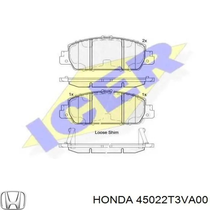 45022T3VA00 Honda pastillas de freno delanteras