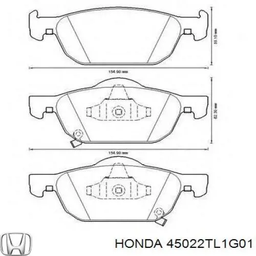 Pastillas freno delanteras Honda 45022TL1G01 precio, desde 31,08 EUR