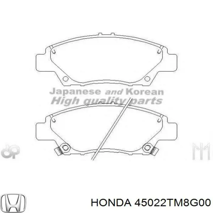 45022TM8G00 Honda pastillas de freno delanteras