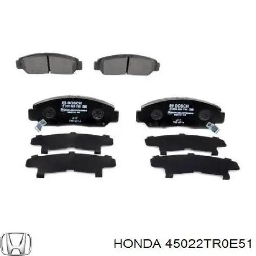 Pastillas freno delanteras Honda 45022TR0E51 precio, desde 30,72 EUR