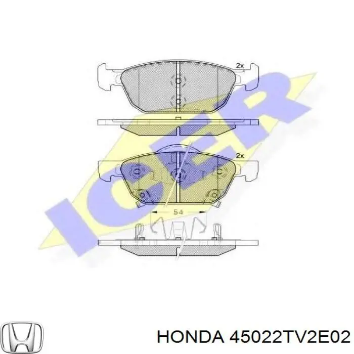 Pastillas de freno delanteras Honda 45022TV2E02