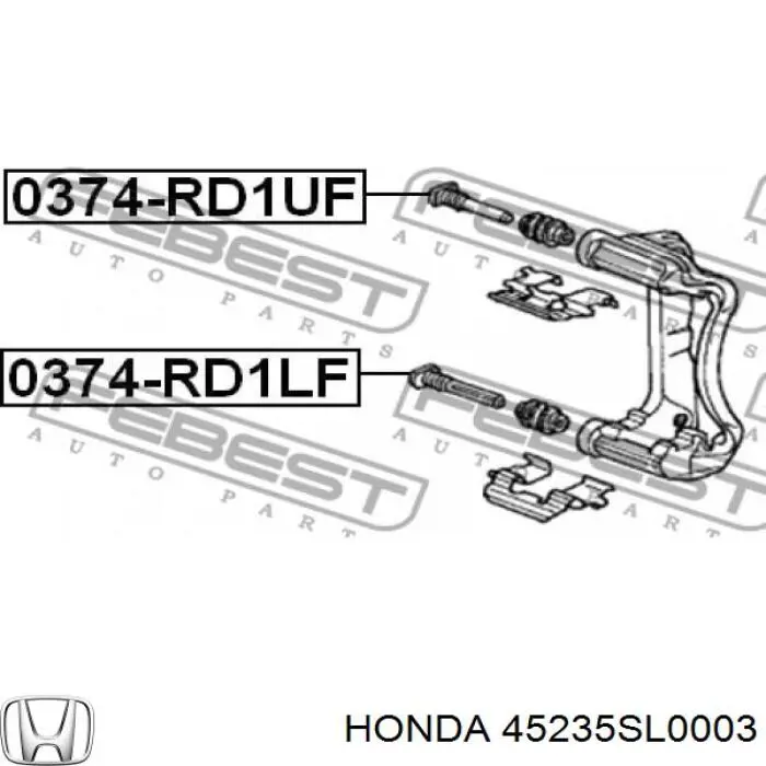 Pasador guía, pinza del freno delantera, inferior para Honda Accord (CE)