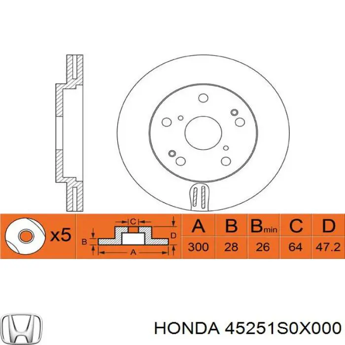 45251S0X000 Honda Discos