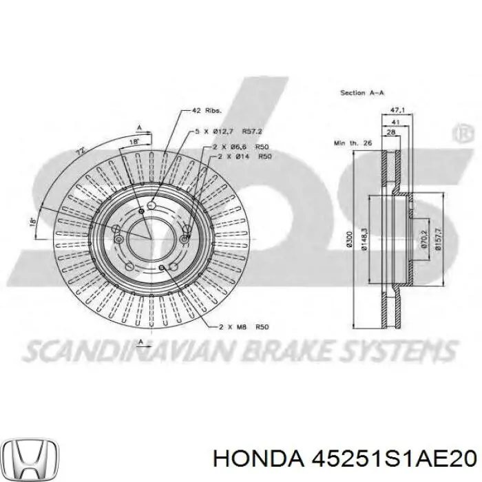 Frenos delanteros Honda 45251S1AE20 precio, desde 68,43 EUR