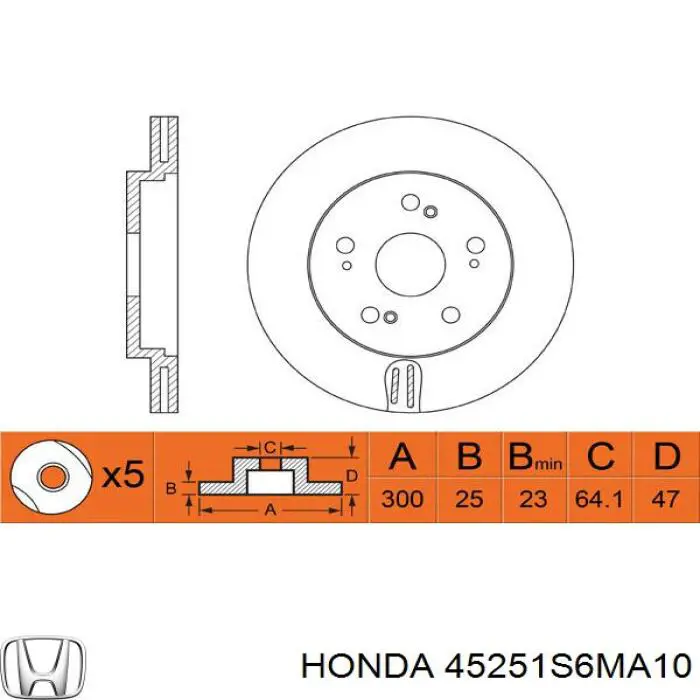 Frenos delanteros Honda 45251S6MA10 precio, desde 48,23 EUR
