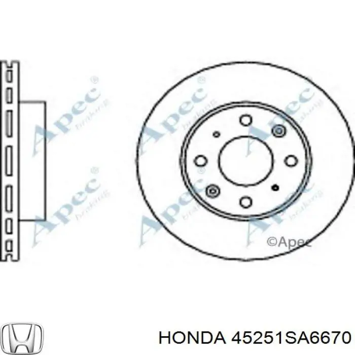 45251SA6670 Honda freno de disco delantero