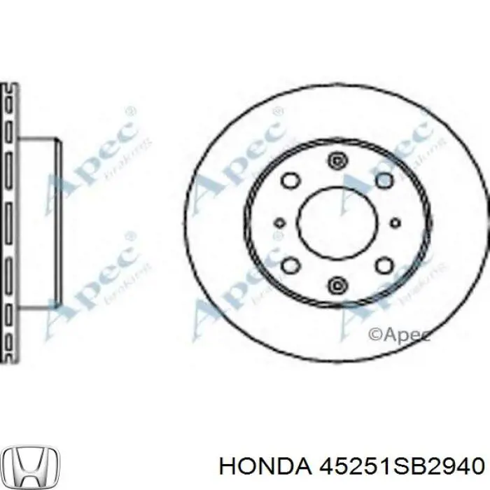 45251SB2940 Honda disco de freno delantero