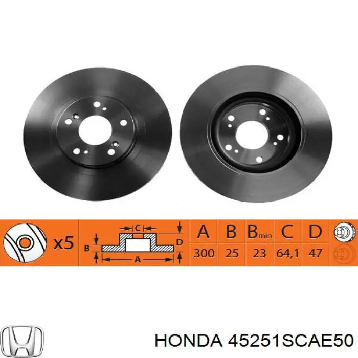 Disco de freno 45251SCAE50 Honda