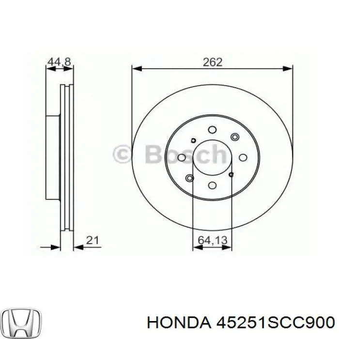 Comprar 45251SCC900 Honda Freno de disco delantero