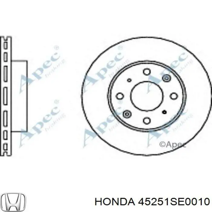 45251SE0010 Honda freno de disco delantero