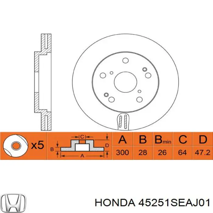 Frenos delanteros Honda 45251SEAJ01 precio, desde 66,85 EUR