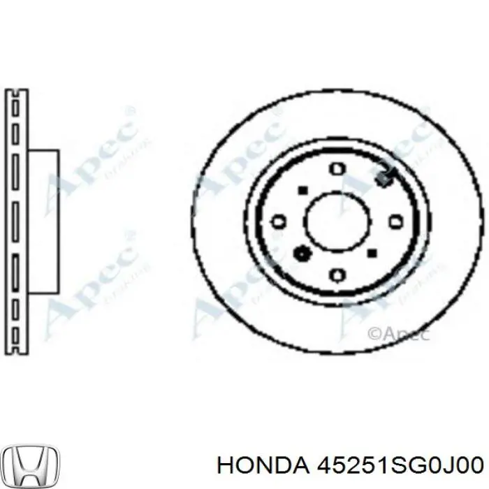 45251SG0J00 Honda freno de disco delantero