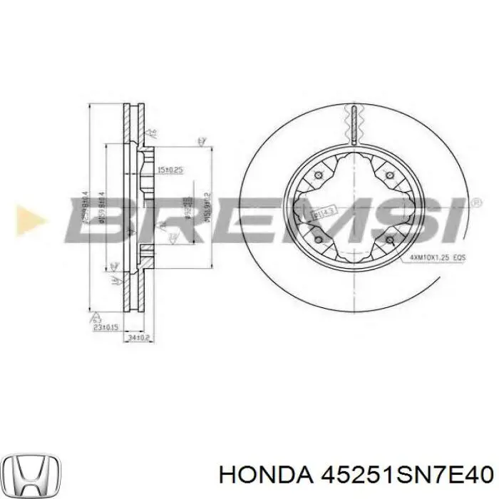 Comprar 45251SN7E40 Honda Freno de disco delantero