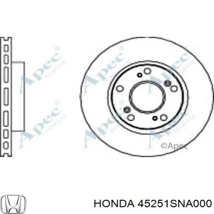 45251SNA000 Honda disco de freno delantero