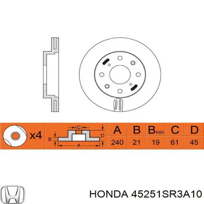 Frenos delanteros Honda 45251SR3A10 precio, desde 27,21 EUR