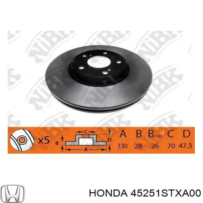 45251STXA00 Honda freno de disco delantero