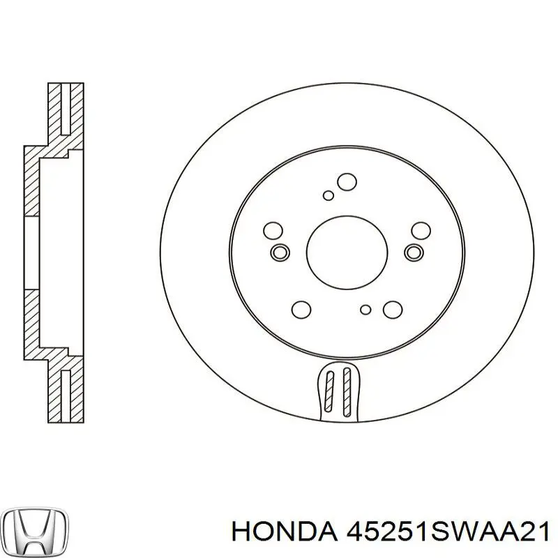 45251SWAA21 Honda disco de freno delantero