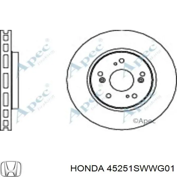 Disco de freno delantero Honda 45251SWWG01