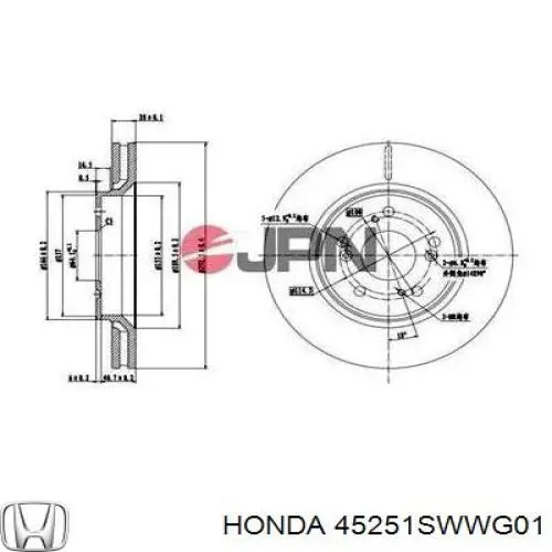 45251SWWG01 Honda disco de freno delantero
