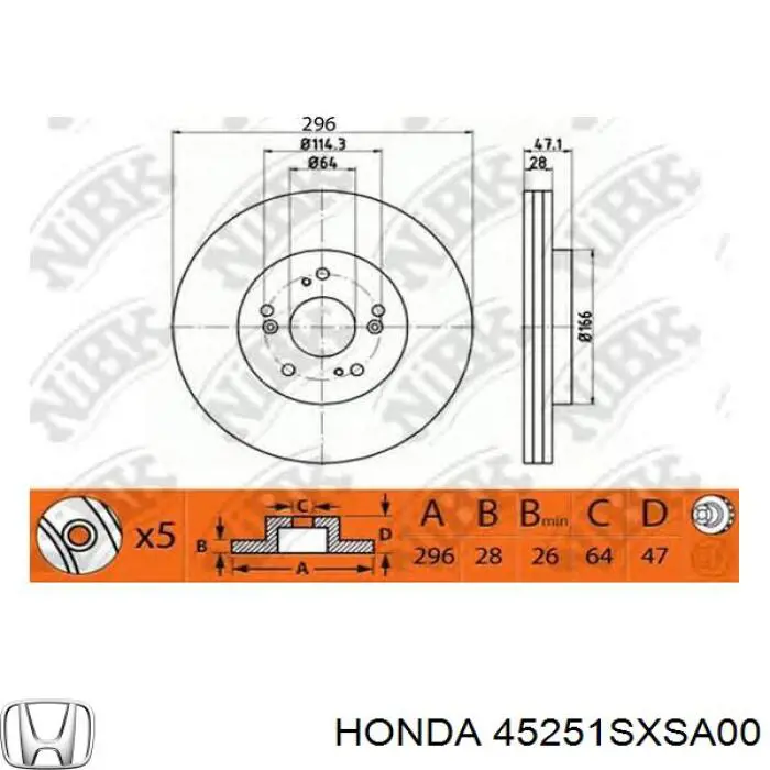 Frenos delanteros Honda 45251SXSA00 precio, desde 53,19 EUR