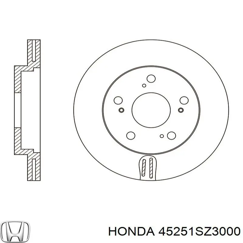 Disco de freno 45251SZ3000 Honda