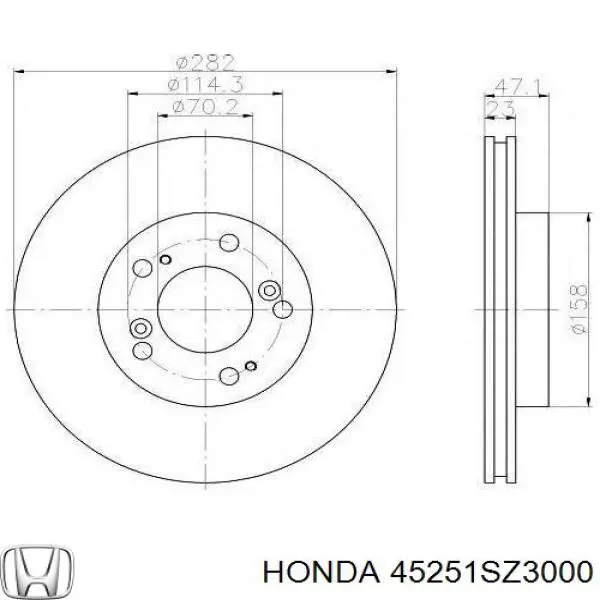 45251SZ3000 Honda Discos