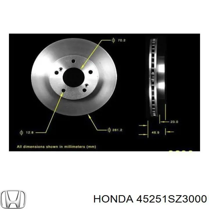 45251SZ3000 Honda freno de disco delantero