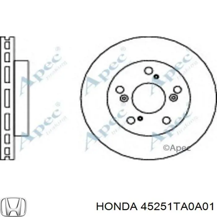 45251TA0A01 Honda disco de freno delantero