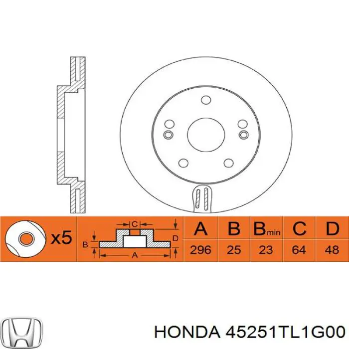 Comprar 45251TL1G00 Honda Freno de disco delantero