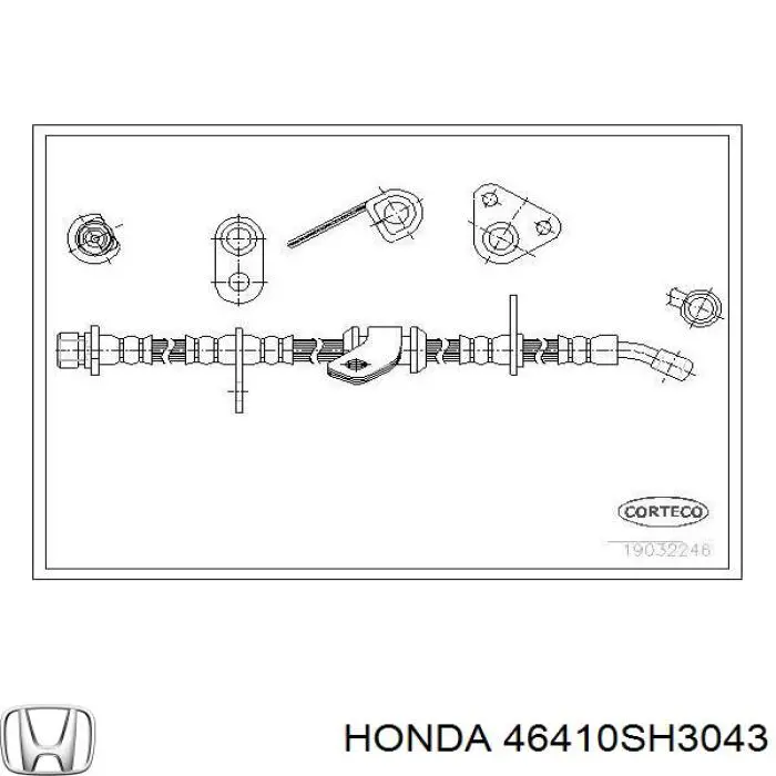 Latiguillos de freno delantero derecho 46410SH3043 Honda