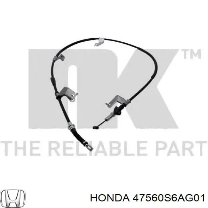 47560S6AG01 Honda cable de freno de mano trasero izquierdo