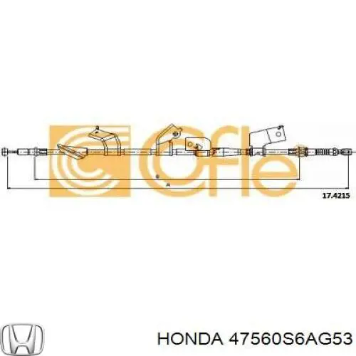 Cable de freno de mano trasero izquierdo Honda 47560S6AG53 precio, desde 24,50 EUR
