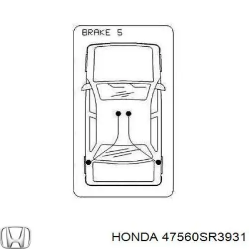 47560-SR3-931 Honda cable de freno de mano trasero izquierdo
