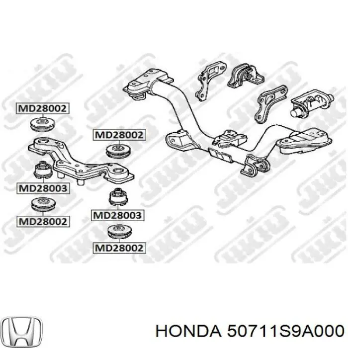 Silentblock delantero del soporte de la traviesa del diferencial trasero Honda 50711S9A000 precio, desde 10,69 EUR