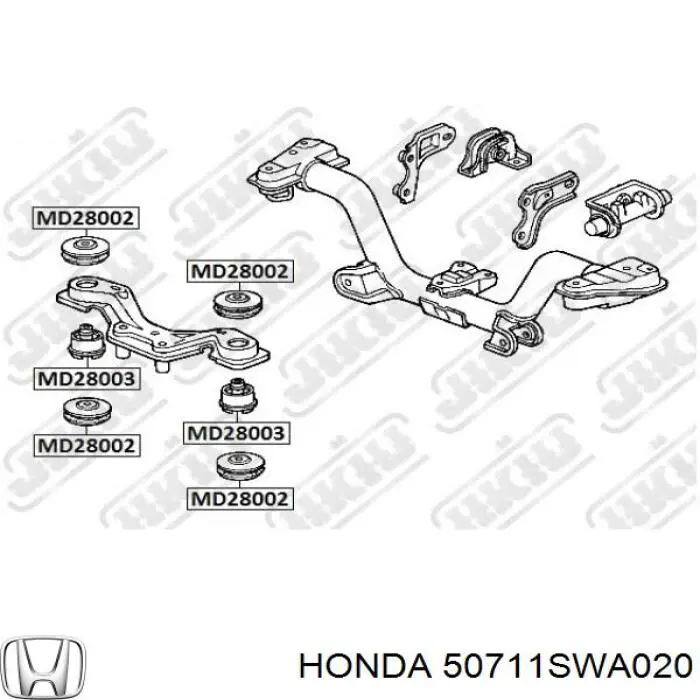 Silentblock delantero del soporte de la traviesa del diferencial trasero Honda 50711SWA020 precio, desde 10,56 EUR