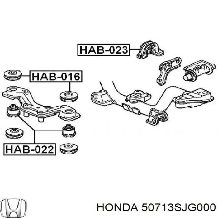 Silentblock superior delantero del soporte del diferencial trasero Honda 50713SJG000 precio, desde 7,21 EUR