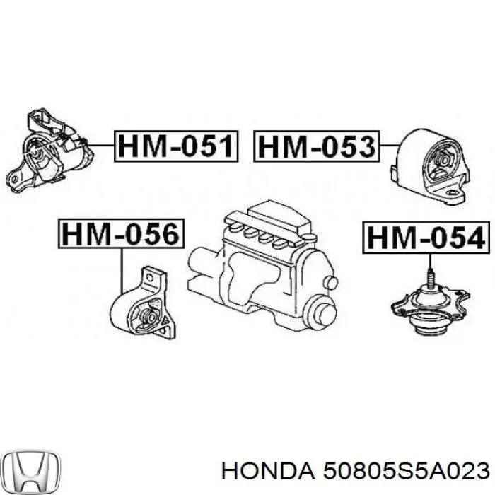 50805S5A023 Honda soporte de motor derecho