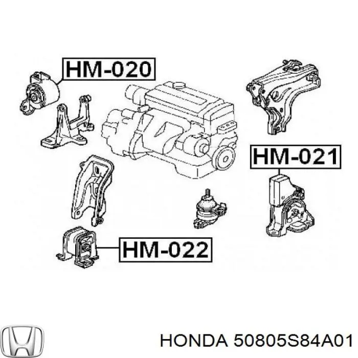 50805S84A01 Honda soporte de motor derecho