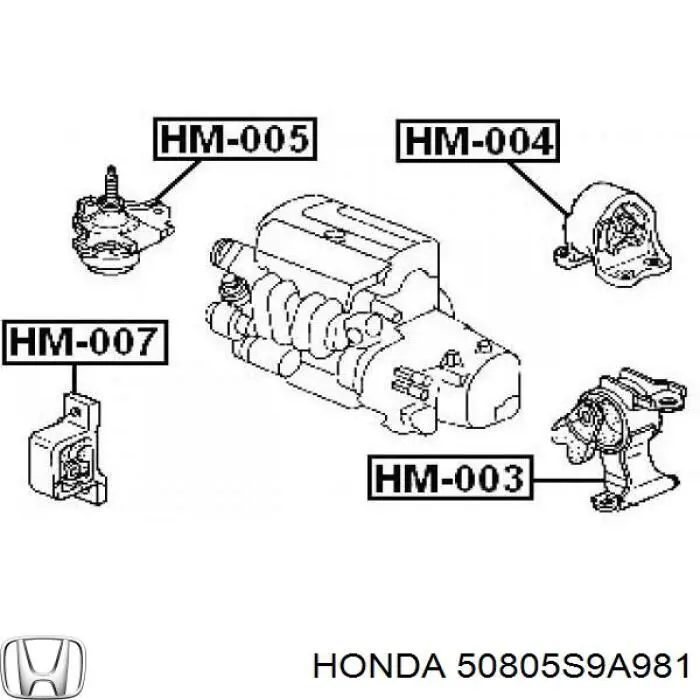 50805S9A981 Honda soporte motor izquierdo