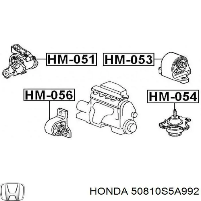 50810S5A992 Honda soporte de motor trasero